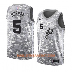 Maillot NBA San Antonio Spurs Dejounte Murray 5 2018-19 Nike Gris Swingman - Homme